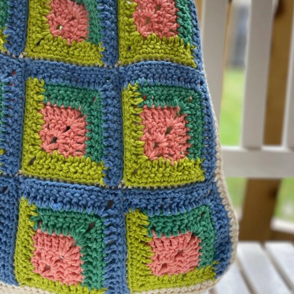 crochet granny square tote bag | 100% cotton - Picture 5 of 11